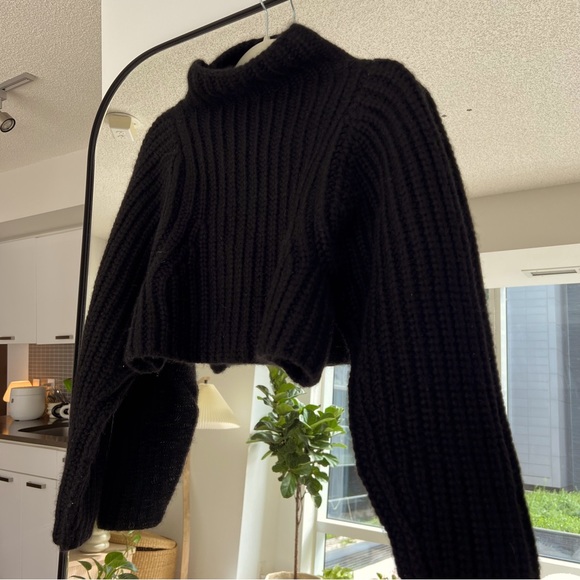 Shaina Mote Cropped Turtleneck, Black - Picture 2 of 5